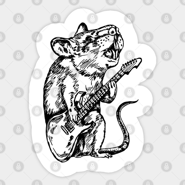 SEEMBO Mouse Playing Guitar Guitarist Musician Music Band Sticker by SEEMBO